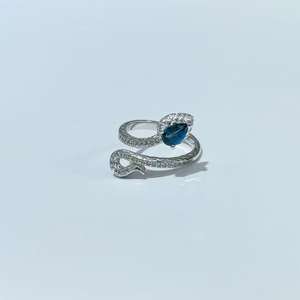 Bague mystérieuse topaze bleue <span class=keywords><strong>de</strong></span> <span class=keywords><strong>Londres</strong></span> naturelle plaquée rhodium en argent sterling 925 Bijoux pour femmes - Product Image 6