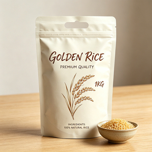 Sacs de riz personnalisables avec logo, sacs en plastique de qualité alimentaire pour riz 1kg 2kg 3kg 4kg, emballage à fermeture éclair, sachets souples à fond plat, sacs de riz vides - Product Image 1