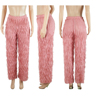 2023 Fall Winter Wavy Grain <strong>Pleated</strong> <strong>Trousers</strong> <strong>Women</strong> High Waist Transparent Straight <strong>Pleated</strong> Wide Leg Pants <strong>Women</strong> - Product Image 6