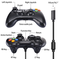 Manette de jeu pour Microsoft Xbox 360, contrôleur filaire, joystick, manette USB, contrôle de jeu pour Xbox 360 et PC