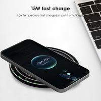 Chargeur sans fil universel 15W, design compact et transparent, chargeur sans fil pour téléphone portable