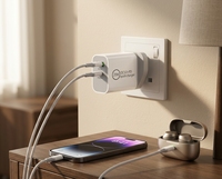 Chargeur mural rapide 20W double port PD QC 3.0, chargeur USB-C USB-A, multi-prises UK EU US AU, chargeurs USB C pour téléphone