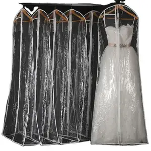 Custom Crystal Clothes Dust Suit Cover Garment Bags, For Storage And Travel Bags Long Size With Pocket And Zipper/