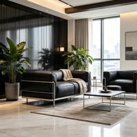 Chaise de bar avec structure en acier inoxydable poli et assise en cuir, chaise de comptoir commerciale pour café et salon