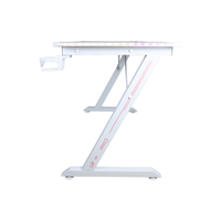 Bureau de jeu WS4542 avec surface en fibre de carbone, table d'ordinateur professionnelle pour e-sport, bureau de jeu en forme de Z