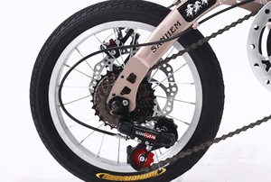 <span class=keywords><strong>Bicicleta</strong></span> de Montaña <span class=keywords><strong>Plegable</strong></span> Motorizada BMX, Chopper Ligera de 14 Pulgadas y 7 Velocidades con Doble Freno de Disco, en Oferta - Product Image 4