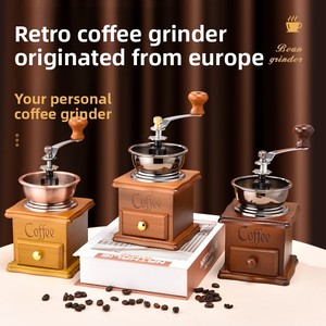 Wholesale 1PCS Vintage Manual <b>Coffee</b> Hand Crank <b>Grinders</b> Wooden Style Classic - Product Image 2