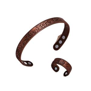 Vente à chaud transfrontalière Bracelet à breloques magnétiques Bague Combinaison <span class=keywords><strong>Fleur</strong></span> Cuivre <span class=keywords><strong>rouge</strong></span> antique Brossé Rétro Bijoux pour hommes et femmes - Product Image 5