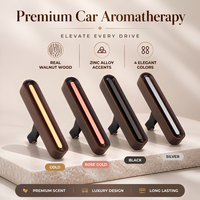 TopOne Diffuseur Arôme Voiture Luxe Bois Noyer Érable Clip Ventilation Océan Lavande Aromathérapie Naturel Premium Élégant
