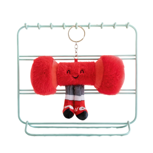 Portachiavi Classico in Peluche a Forma di Pallone da Calcio Bianco e Nero, con Faccina Sorridente Minimalista e Gambe Nere con Sneaker, Ideale per Partite di Calcio e Regalo per Fan Club - Product Image 5