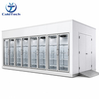 Congélateur vitrine de stockage frigorifique en gros pour viande et fruits de mer avec porte vitrée