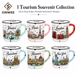 Taza de Café de Cerámica con Diseño de Venecia, Italia, con Estampado de Dibujos Animados y Diseño de Canales de la Basílica, para Venta al por Mayor, Personalizable OEM/ODM - Product Image 5