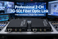 Transmetteur-récepteur optique 3G-SDI 2 canaux sur fibre unique SC 10KM Haute Définition 1080P 2CH Convertisseur Extenseur Fibre Optique 3G SDI