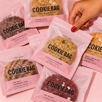 Sacs plats en BOPP noir 5x7 personnalisés avec logo imprimé pour biscuits individuels, thermoscellables, mats, avec encoches de déchirement – Vente en gros