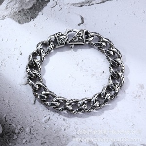 Pulsera de cadena de plata tibetana, joyería retro de Hip Hop para hombre CE351 - Product Image 5