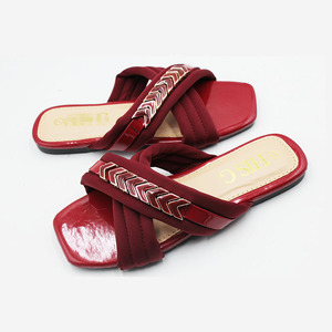 Usine de chaussures en chine, pantoufles d'été à la mode pour femmes, sandales plates de grande taille, nouveaux styles - Product Image 5