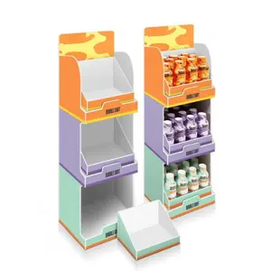 Benutzer definierte PVC-Schaum Pappe Displayst änder Boden Snack Food Shelf Candy Retail Floor Steh vitrine