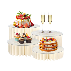 Présentoir à desserts en acrylique blanc écologique de 3mm, présentoirs de table de buffet, supports à cupcakes, supports d'affichage de fête - Product Image 1