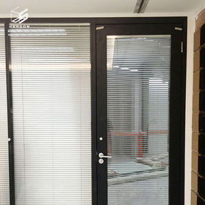 Paredes de partición de oficina de madera extraíbles acústicas de aluminio modernas Apilamiento de oficina Partición de pared temporal operable Pared móvil - Product Image 6