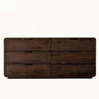 Console en chêne massif de style américain rétro haut de gamme, armoire de rangement minimaliste avec porte en rotin, organisateur polyvalent pour hall d'entrée et buffet de cuisine