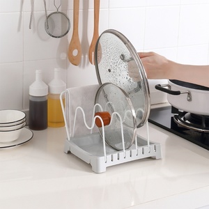 Support de couvercle de pot en plastique, porte-couverts de cuisine avec repose-cuillère, rangement de comptoir pour ustensiles de cuisine - Product Image 3