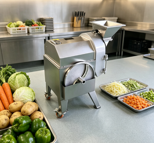 Machine de découpe de légumes à grande vitesse et <span class=keywords><strong>prix</strong></span> compétitif avec large entrée d'alimentation pour les grandes usines agroalimentaires, spécialisée dans les racines mélangées - Product Image 1