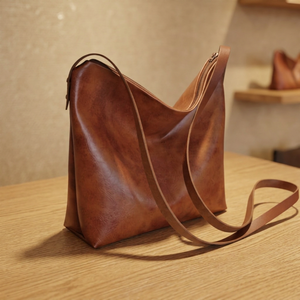 Sac à main décontracté en cuir véritable, écologique, imperméable, avec fermeture éclair, personnalisable, de luxe, antivol, avec bandoulière, 3L+ - Product Image 3