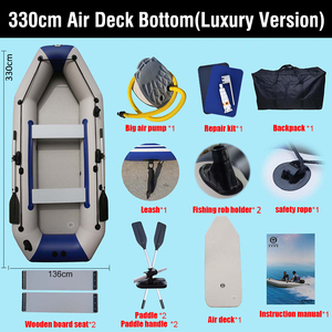 Bateau pneumatique gonflable Solarmarine 3,3 m à 3 couches en PVC, pour 5 personnes, bateaux en caoutchouc de pêche, radeaux portables pour les sports nautiques en mer - Product Image 5