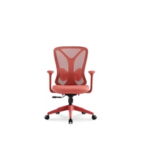 Chaise de bureau ergonomique JOHOOFURNITURE avec cadre rouge, vente en gros, Sedia Da Ufficio pour bureau à domicile, coussin épais confortable