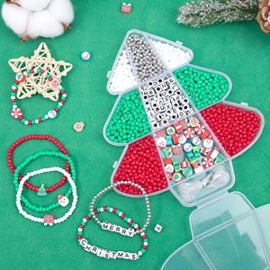 Kit de Cuentas para Árbol de Navidad, 286 Piezas, Dijes de Alfabeto de Plástico, Set de Fabricación de Joyería DIY con Cuerda y Herramientas para Manualidades Navideñas - Product Image 5