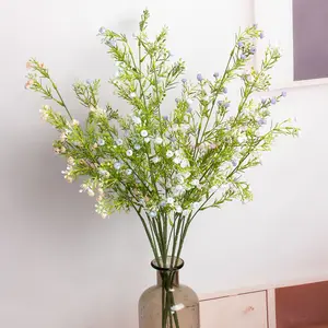 Vente de fleurs Gypsophila en silicone, bouquet de mariage Ins vente chaude fleurs en soie artificielles bébé souffle pour la décoration 60cm