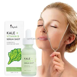 Etiqueta privada Cuidado DE LA PIEL Kale facial Suero de vitamina B Suero facial hidratante con aloe vera para hidratar la piel seca