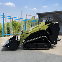 Mini-chargeuse compacte sur chenilles à faible coût avec moteur Kubota pour usage domestique et agricole