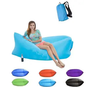 Venta al por mayor de interior al aire libre tumbona-Venta caliente al aire libre tumbona saco de dormir perezoso inflable cama de aire establecer la silla de playa sofá tumbona