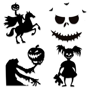 Autocollant mural en feutre Halloween : Citrouille, main de squelette, décoration de porte effrayante pour fête, accessoires pour maison et maison hantée - Product Image 5