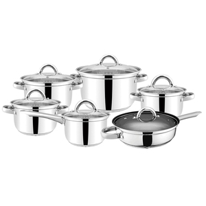 Bán Sỉ Phụ Kiện Nhà Bếp Bộ Nồi Nấu Ăn Bằng Thép Không Gỉ Nồi Nấu Súp Đồ Dùng Nhà Bếp 12 Cái Bộ Dụng Cụ Nấu Ăn Chống Dính - Product Image 1