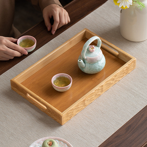 Plateau à thé <span class=keywords><strong>en</strong></span> bambou, plateforme de trempage à sec pour la cérémonie du thé Kung Fu, décoration pour la maison et le salon - Product Image 2