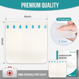 Confezione <span class=keywords><strong>da</strong></span> 40 Cerotti Idrocolloidali 10x10 cm Autoadesivi per <span class=keywords><strong>Piaghe</strong></span> <span class=keywords><strong>da</strong></span> Decubito, Altamente Assorbenti, per <span class=keywords><strong>Ustioni</strong></span>, Vesciche, Cura dell'Acne, Sterili - Product Image 2