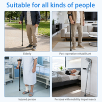 Béquilles réglables pour adultes, légères en aluminium, avec poignée en TPR, pour la rééducation et le soutien à la mobilité