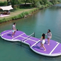 Plateforme aquatique gonflable personnalisée pour sports nautiques, terrain de pickleball gonflable, plateforme aquatique gonflable