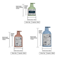 Runxuan 300ml Bouteille de shampooing et revitalisant vide 500ml Bouteille de lavage corporel 800ml Bouteille de savon pour les mains
