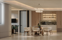 Lit de chambre italien rembourré avec rangement, taille Queen, design moderne, luxe léger, aménagement complet pour projet de villa