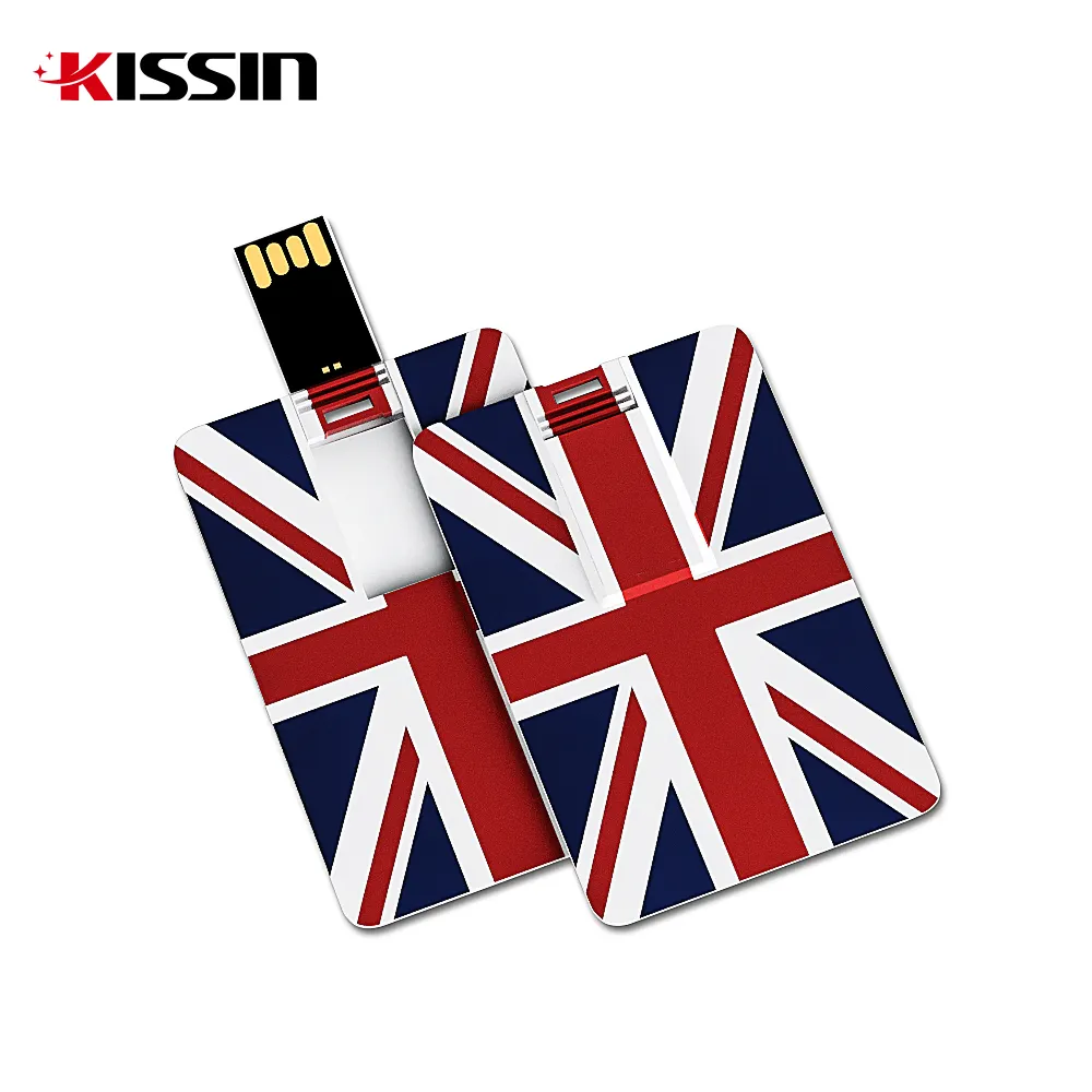 Kissin Credit Card USB Flash Drive 8GB 16GB Plastic Card Shape Memory USB 2.0 Pendrive with HD Logo Printing Wholesale 2GB 4GB