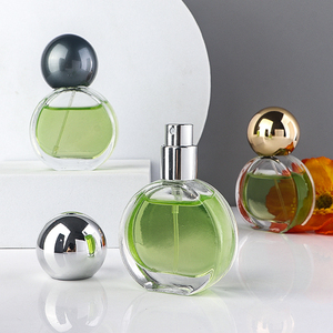 Luxury Flat Round <strong>Perfume</strong> Glass <strong>Bottle</strong> with Ball Cap 20ml Compact Glass <strong>Spray</strong> <strong>Perfume</strong> Container <strong>Perfume</strong> <strong>Bottle</strong> Packaging - Product Image 3