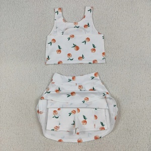 ชุดเทนนิสเด็กผู้หญิงสีชมพูพร้อมโบว์ ชุดเสื้อกล้ามคอกลมแขนกุดเนื้อผ้านุ่มยืดหยุ่นสำหรับเด็ก พร้อมกระโปรงสั้น ชุดออกกำลังกายสองชิ้น - Product Image 5