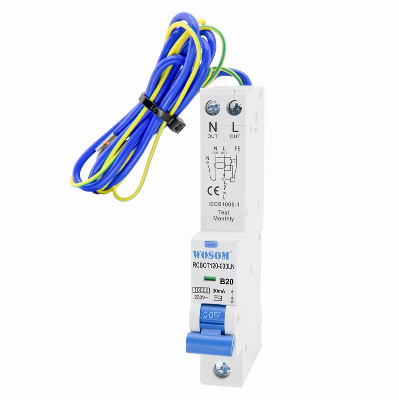 Wosom RCBOTA163-030LN120mm Размер 1 полюс + N 63 ампер 30 мА с нейтральная линия 10KA type a rcbo