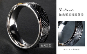 男性用シルバーブラックミックス316Lステンレススチールメンズリング - Product Image 6