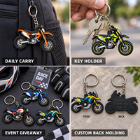 Porte-clés de moto en PVC souple 3D personnalisés avec des designs détaillés de motocross et de motos d'aventure OEM ODM