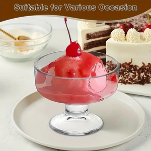 Bols à dessert en verre, <span class=keywords><strong>mini</strong></span> coupes à pudding, petits bols à glace, coupes à dessert en verre sur pied, parfaites pour les cocktails, les fruits, les salades, les noix - Product Image 3