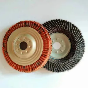 Disk flap melengkung Abrasive, piringan flap keramik 4.5 inci, roda flap cakram radial